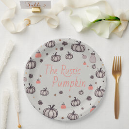 De rustieke pompoen papieren bordje