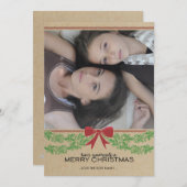 De rustieke Rode Kaart van de Foto van de Vakantie (Voorkant / Achterkant)