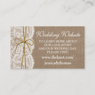 De rustieke Twine Bow Bruiloft Collectie Website Informatiekaartje