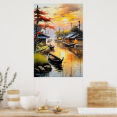 De rustige avondgloed van het Geviste dorp Poster (Keuken)