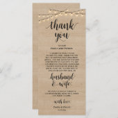 De rustige lichten van het Koord, Plaats die Dank  Programma (Voorkant / Achterkant)