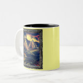 De rustplaats, piramiden tweekleurige koffiemok (Voorkant links)