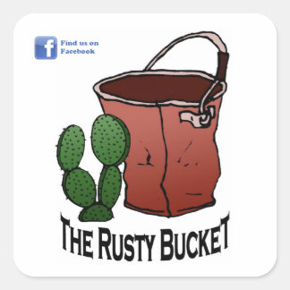 De Rusty Bucket Vierkante Sticker
