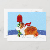 De Sabelmarter van de Post van Kerstmis van Feestdagenkaart (Voorkant / Achterkant)