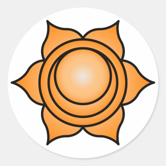 De Sacral Chakra Ronde Sticker (Voorkant)