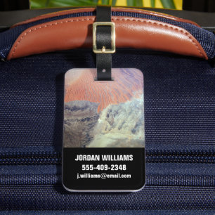 De Saharawoestijn in Algerije, Noord-Afrika. Bagagelabel