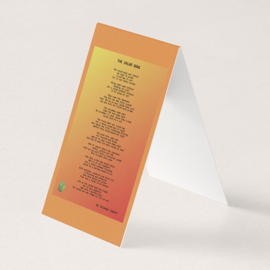 De salad Bowl vouwde Kaart (Voorkant)