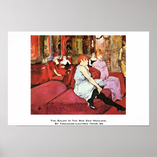 De Salon in de Rue Des Moulins Poster (Voorkant)