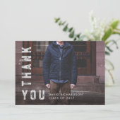 De samengedrukte Tekst Afstuderen Dank u met Foto Bedankkaart (Staand voorkant)