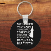 De samoerai doet alsof hij wijs uitgehongerd is sleutelhanger (Voorkant)