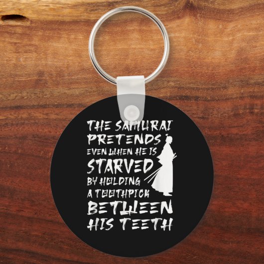 De samoerai doet alsof hij wijs uitgehongerd is sleutelhanger (Voorkant)