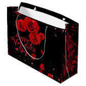 de  San Valentín con rosas rojas Groot Cadeauzakje (Achterkant Gekanteld)