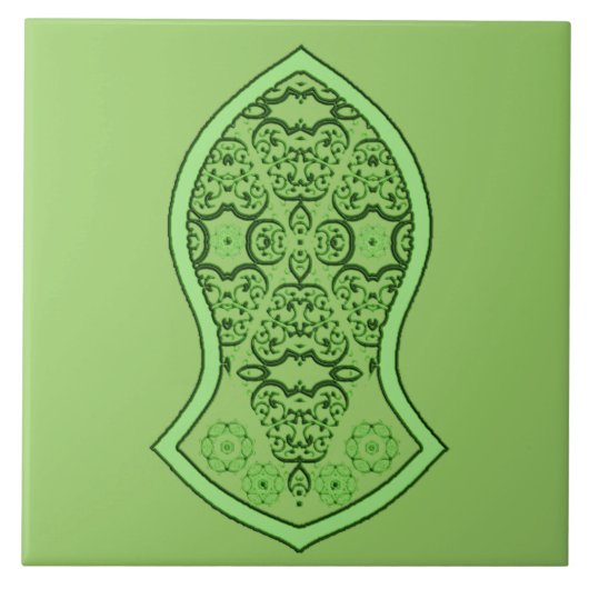 De sandaal van de profeet (groen) tegeltje (Voorkant)