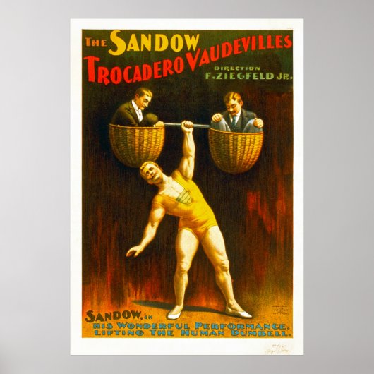 De Sandow Trocadero Vaudevilles Poster (Voorkant)