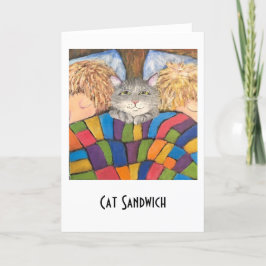 De Sandwich van de kat Feestdagen Kaart