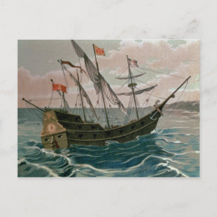 De Santa Maria nadert de kust van de Nieuwe W Briefkaart