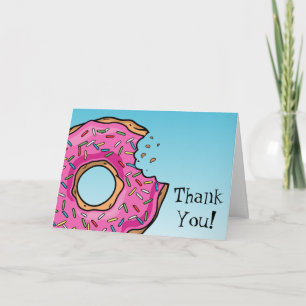 De sappige Roze Douane van de Doughnut dankt u Bedankkaart