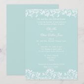 De Sarah Jane Blue en White trouwuitnodiging Kaart (Voorkant / Achterkant)