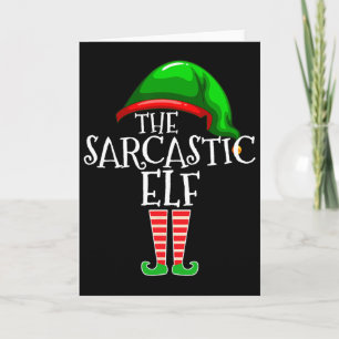 De Sarcastische Elf Familie Matching Groep Kerstmi Kaart