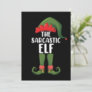 De Sarcastische Elf Familie Matching Groep Kerstmi Kaart