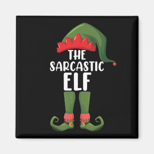 De Sarcastische Elf Familie Matching Groep Kerstmi Magneet