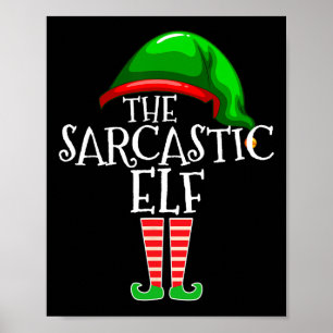 De Sarcastische Elf Familie Matching Groep Kerstmi Poster