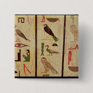 De sarcofaag van Psamtik I (664-610 BC) - gegevens Vierkante Button 5,1 Cm