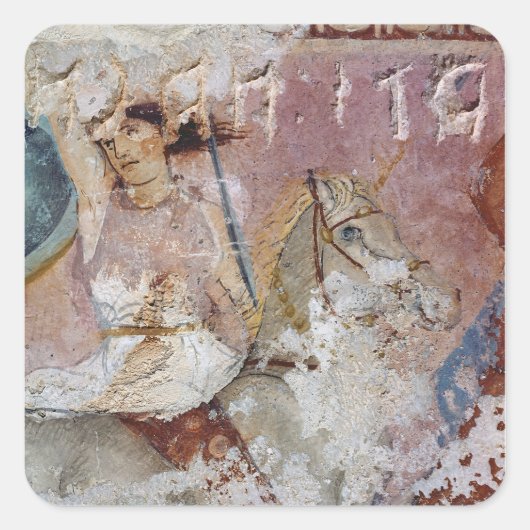 De Sarcophagus van de Amazons Vierkante Sticker (Voorkant)