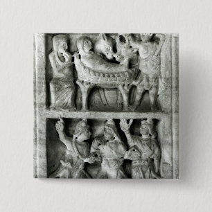 De Sarcophagus van de Nativiteit Vierkante Button 5,1 Cm