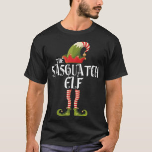 de sasquatch elf - huisfamilie die kerstmis met el t-shirt