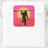 De sasquatch Surfer Vierkante Sticker (Tas)