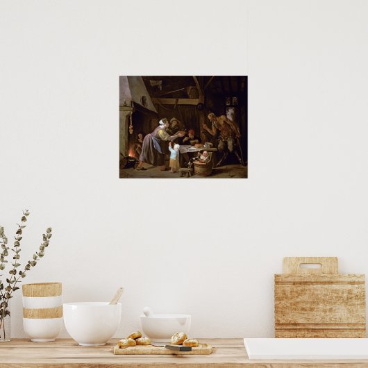 De satelliet en de familie poster (Keuken)