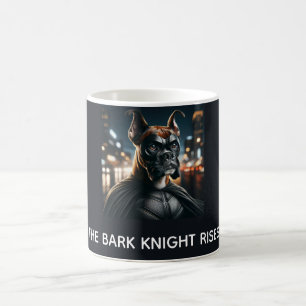 De satirische Bark Knight Rises Boxer Superhero Koffiemok