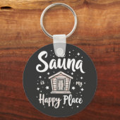 De Sauna is Mijn Geluksplek Sleutelhanger (Voorkant)