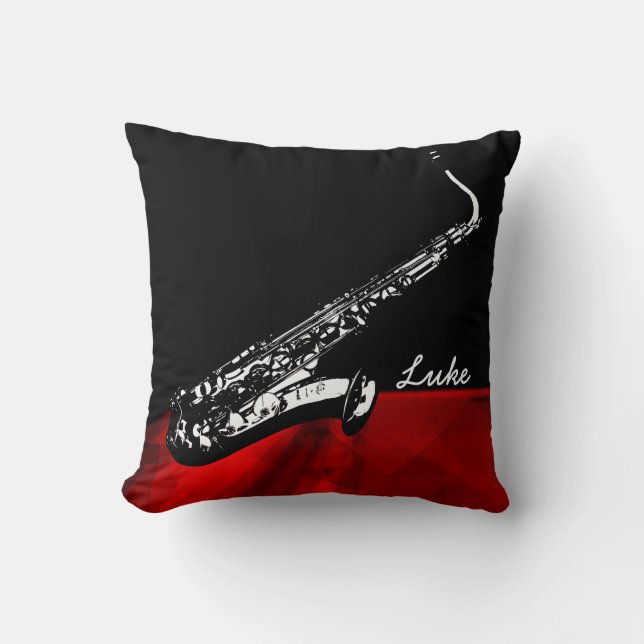 De saxofone/Personalized Pillow Kussen (Voorkant)