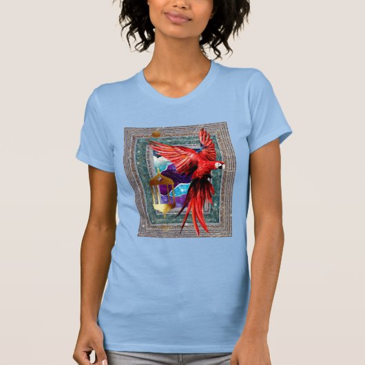 De scarlet Macaw en de Hermit - Parrot Tarot T-shirt (Voorkant)