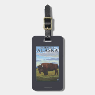 De Scène van de bizon - Fairwell, Alaska Bagagelabel