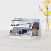De Scène van de Wasserij van de Winter van Amish Kaart (Gele Bloem)