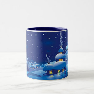 De Scène van de winter Tweekleurige Koffiemok