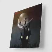 De Scène van Halloween Vierkante Klok (Hoek)