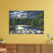 De Scène van het moonlight op de Creek van de Catv Canvas Afdruk (Insitu (Woonkamer))