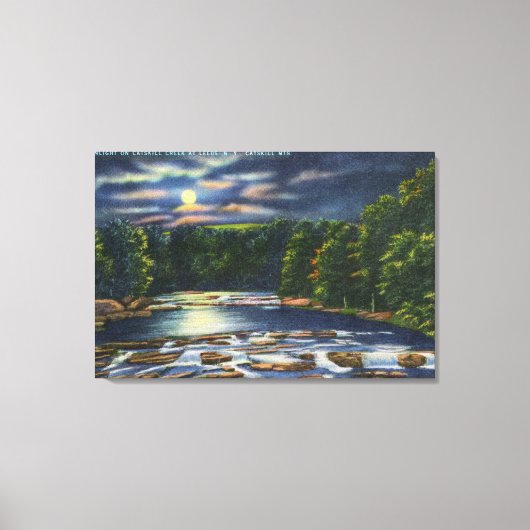 De Scène van het moonlight op de Creek van de Catv Canvas Afdruk (Voorkant)