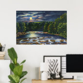 De Scène van het moonlight op de Creek van de Catv Poster (Thuiskantoor)