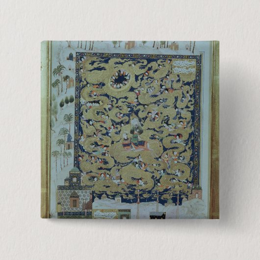 De scène van Mohammed Vierkante Button 5,1 Cm (Voorkant)