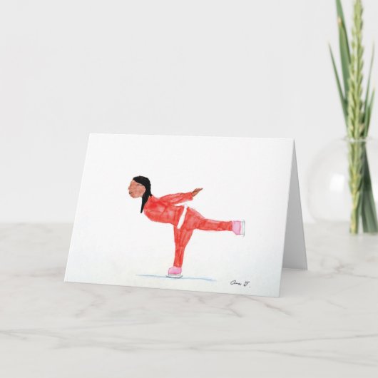 De Schaatser van het Ijs van de vakantie Kaart (Voorkant)