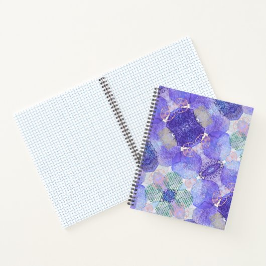 De schaduw van Lavender en Groene Abstracte Bloeme Notitieboek (Binnen)