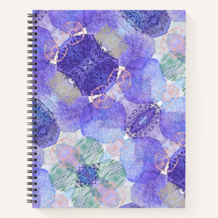 De schaduw van Lavender en Groene Abstracte Bloeme Notitieboek