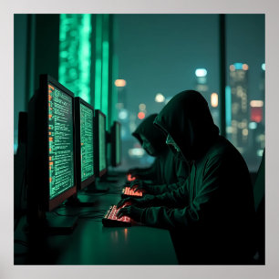 De schaduwen van de digitale onderwereld poster