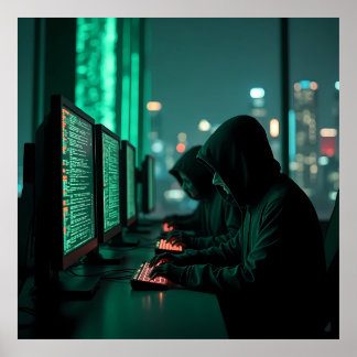 De schaduwen van de digitale onderwereld poster