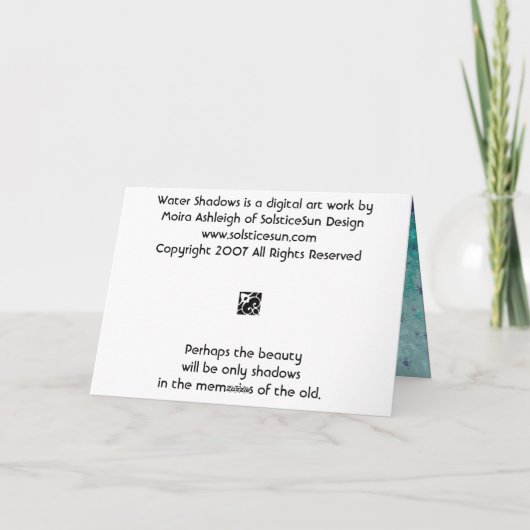 De Schaduwen van het water Kaart (Achterkant)